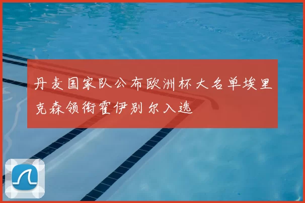 丹麦国家队公布欧洲杯大名单埃里克森领衔霍伊别尔入选